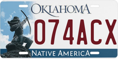 OK license plate 074ACX