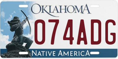 OK license plate 074ADG