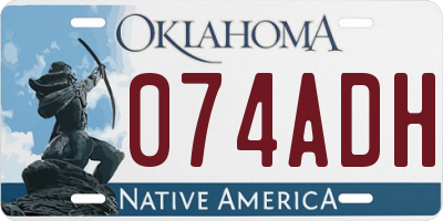 OK license plate 074ADH