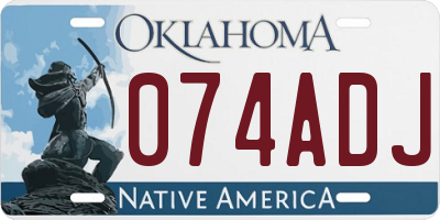 OK license plate 074ADJ
