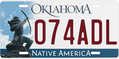 OK license plate 074ADL