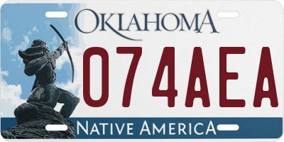 OK license plate 074AEA