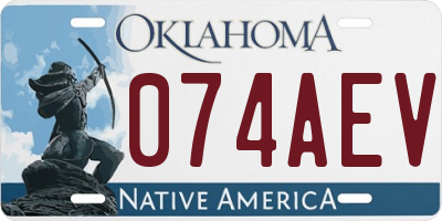 OK license plate 074AEV