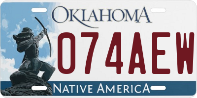 OK license plate 074AEW