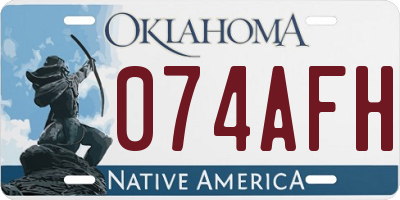 OK license plate 074AFH