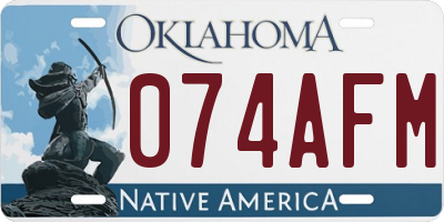OK license plate 074AFM