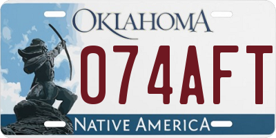 OK license plate 074AFT