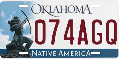 OK license plate 074AGQ