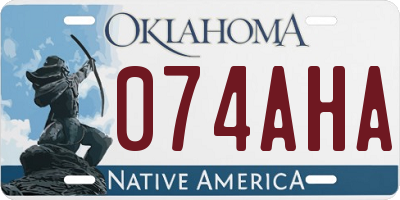 OK license plate 074AHA