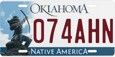 OK license plate 074AHN
