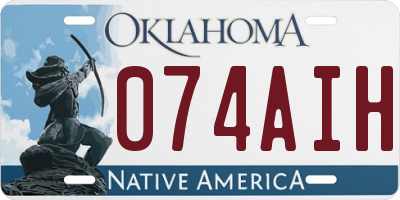 OK license plate 074AIH