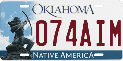 OK license plate 074AIM