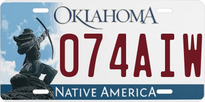 OK license plate 074AIW