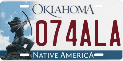 OK license plate 074ALA