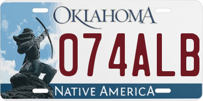 OK license plate 074ALB