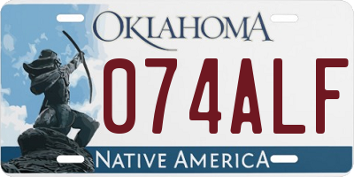OK license plate 074ALF
