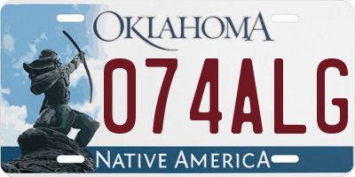 OK license plate 074ALG