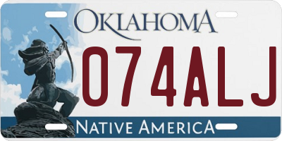 OK license plate 074ALJ