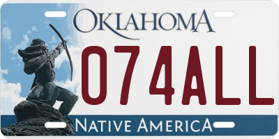 OK license plate 074ALL