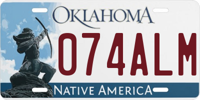 OK license plate 074ALM