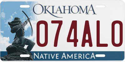 OK license plate 074ALO