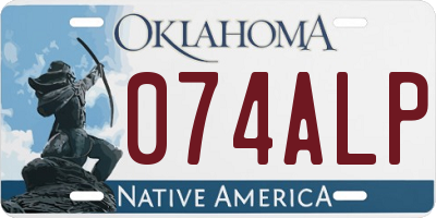 OK license plate 074ALP
