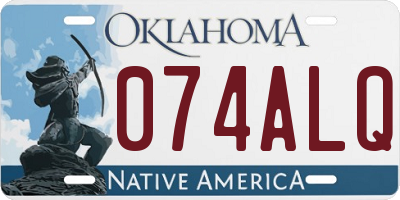 OK license plate 074ALQ