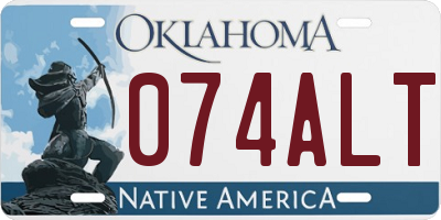 OK license plate 074ALT