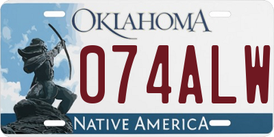 OK license plate 074ALW