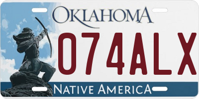 OK license plate 074ALX