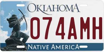 OK license plate 074AMH