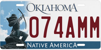 OK license plate 074AMM