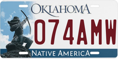 OK license plate 074AMW