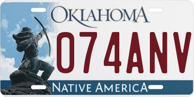 OK license plate 074ANV