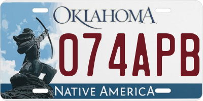 OK license plate 074APB