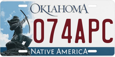 OK license plate 074APC