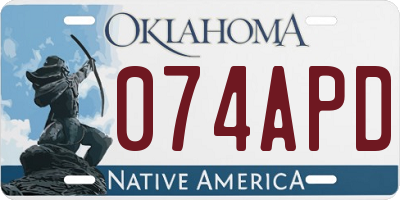 OK license plate 074APD