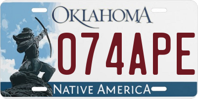 OK license plate 074APE