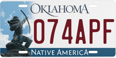 OK license plate 074APF