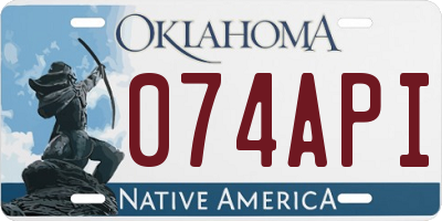 OK license plate 074API