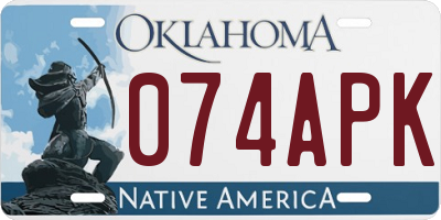 OK license plate 074APK