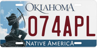 OK license plate 074APL