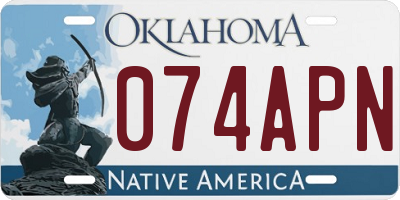 OK license plate 074APN