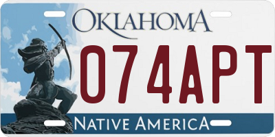 OK license plate 074APT