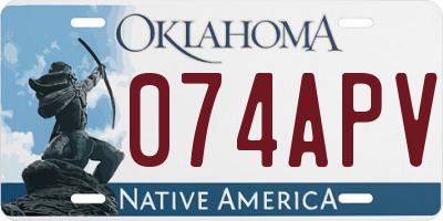OK license plate 074APV