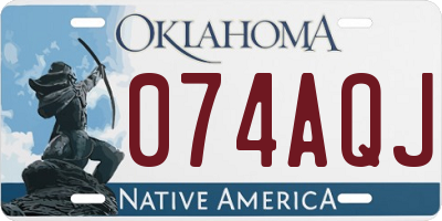 OK license plate 074AQJ