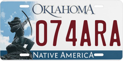 OK license plate 074ARA