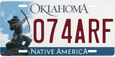 OK license plate 074ARF