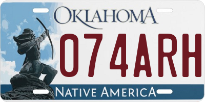 OK license plate 074ARH