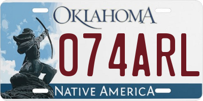 OK license plate 074ARL